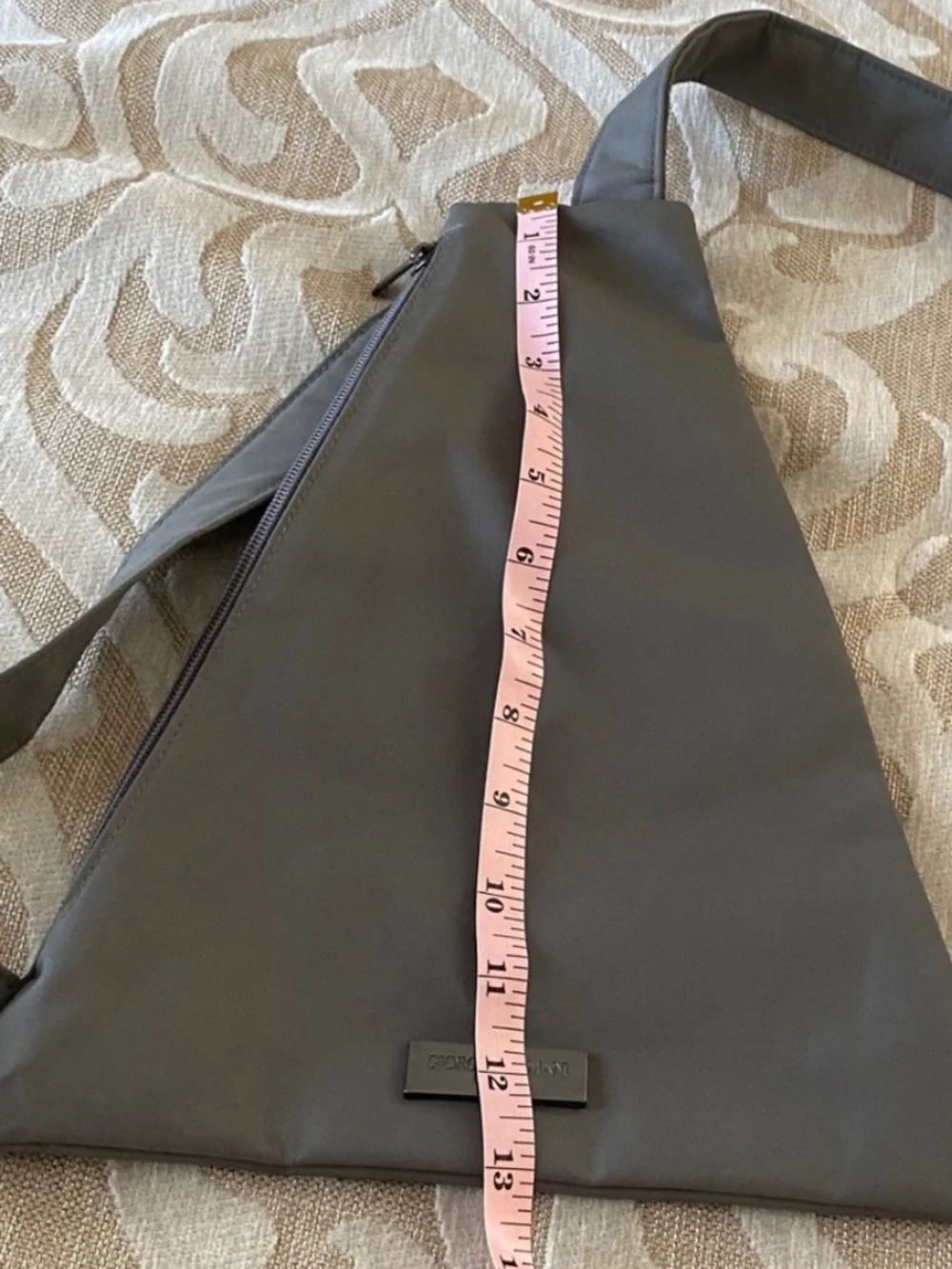 Vintage Giorgio Armani Parfums Gray Triangle Backpack Unisex Rare